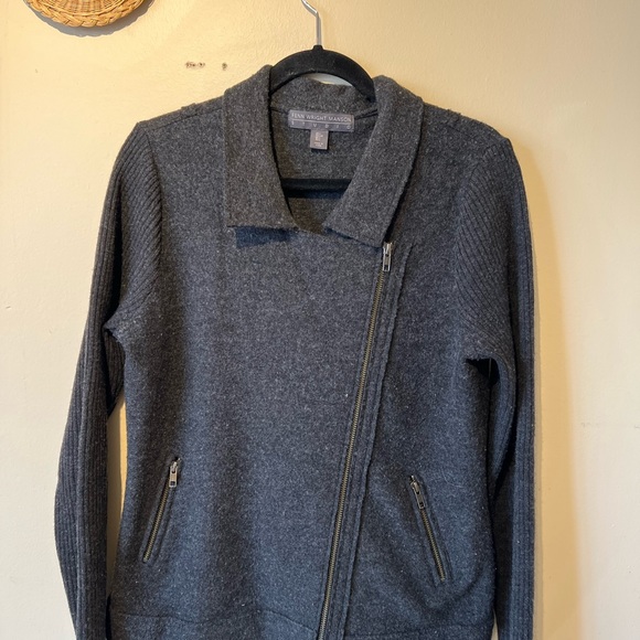 Fenn wright mason women large gray wool front zipper sweater… - Picture 2 of 6